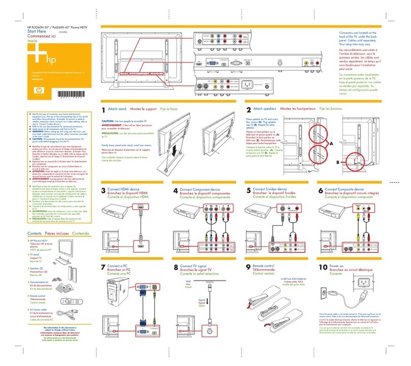 HP PL4260N - 42" Plasma TV User manual HP PL4260N - 42" Plasma TV User manual