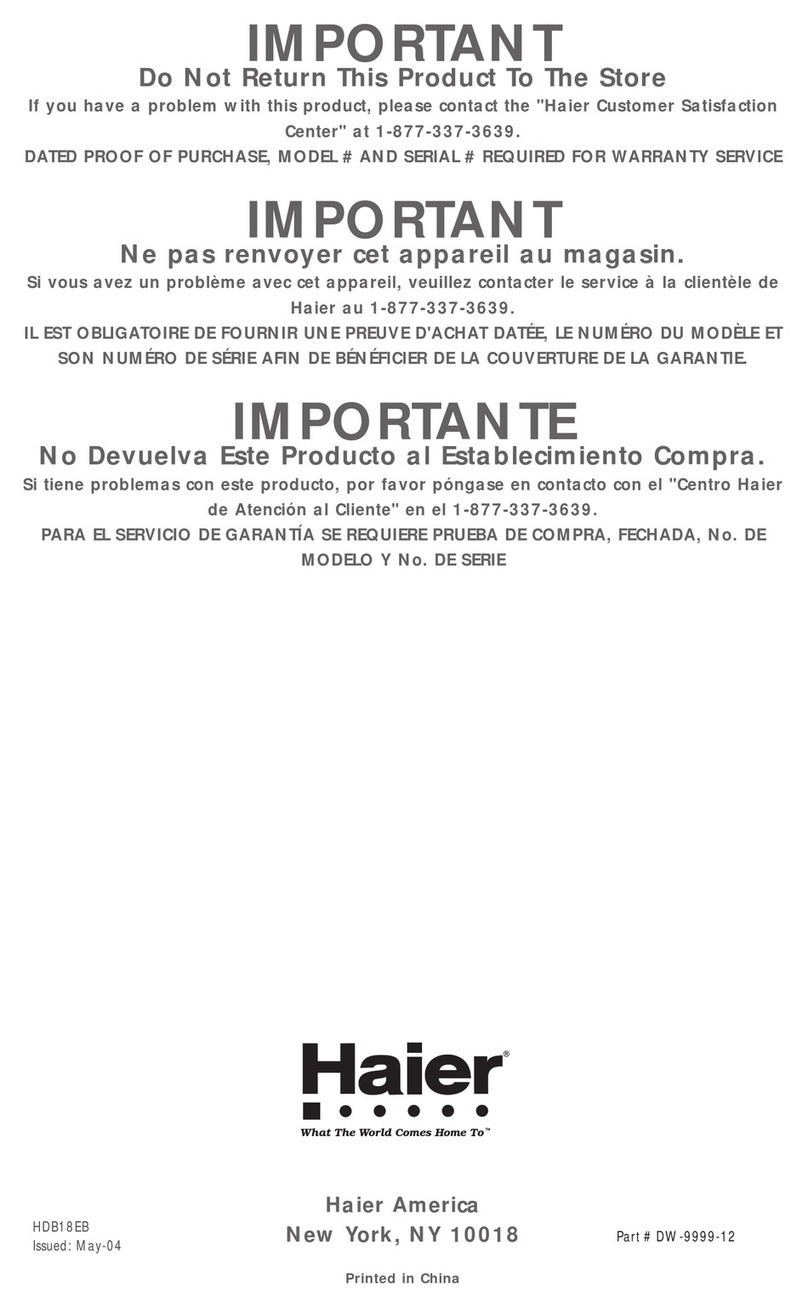 Haier HDB18EB User manual