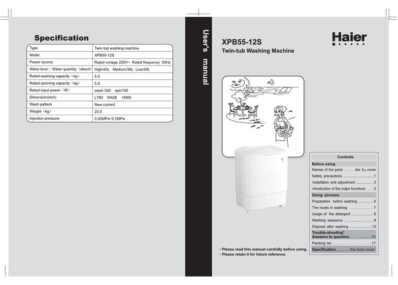 Haier XPB55-12S user manual