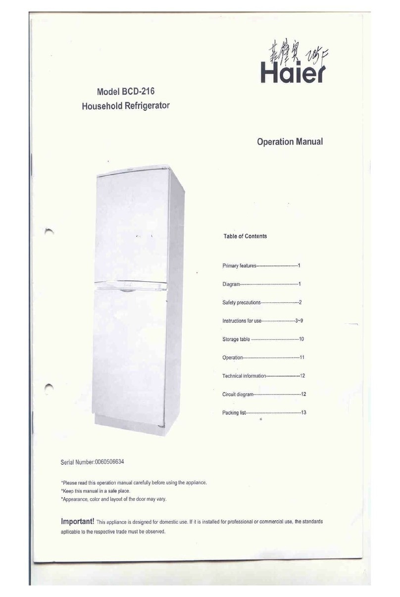 Haier BCD-216 Operation manual