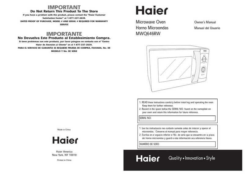 Haier MWQ646RW -  2 owner's manual