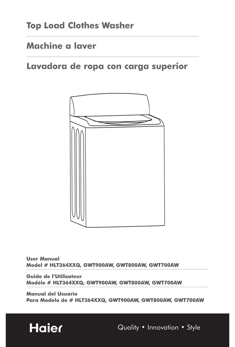 Haier GWT700AW - Genesis Series 27 Washer User manual