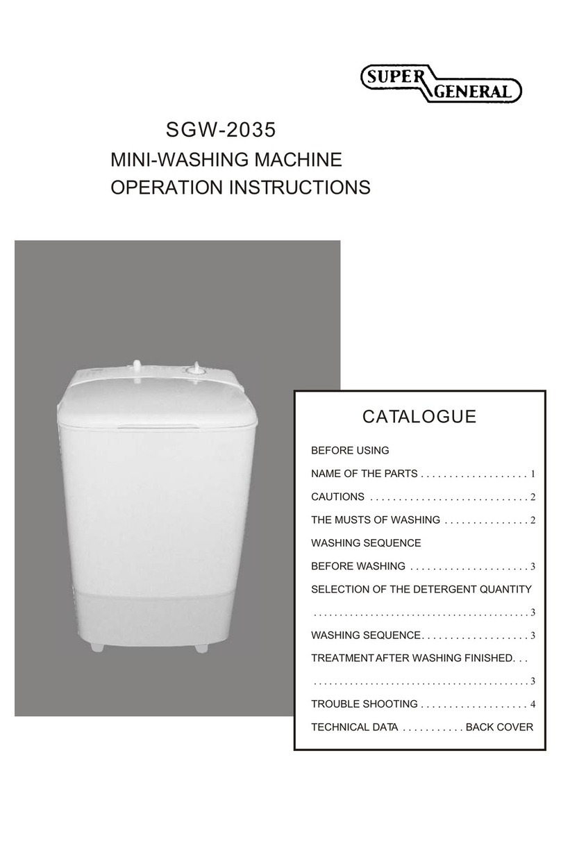 Super general SGW-2035 Operation instructions