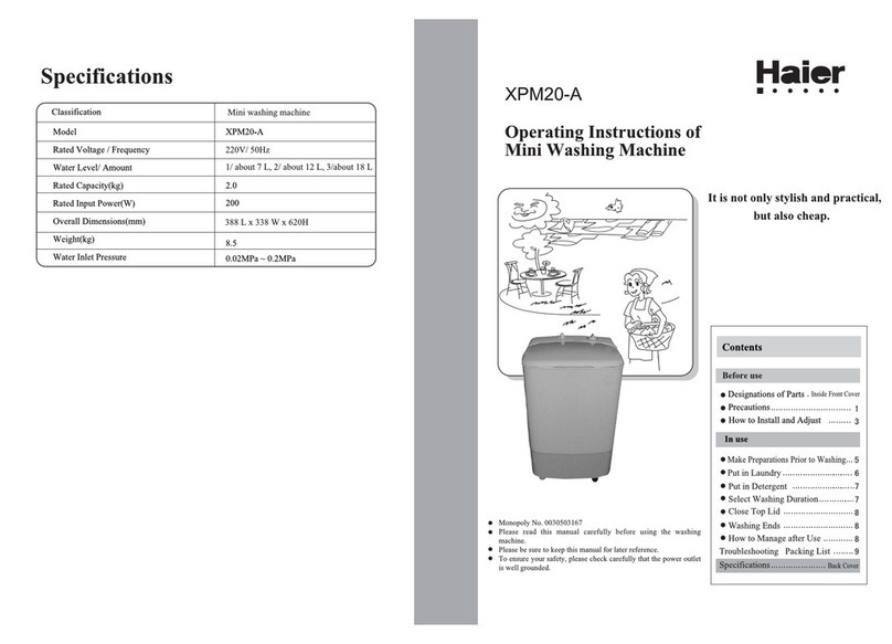 Haier XPM20-A User manual Haier XPM20-A User manual