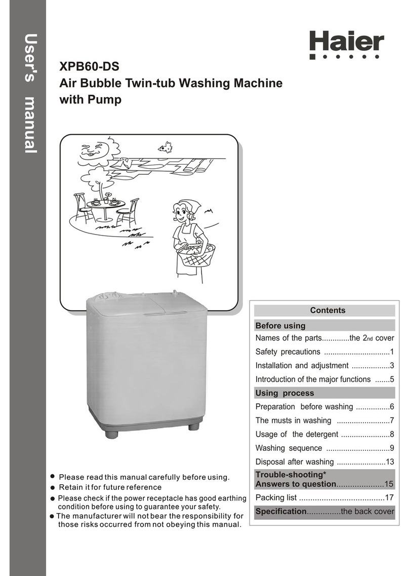 Haier XPB60-DS User manual