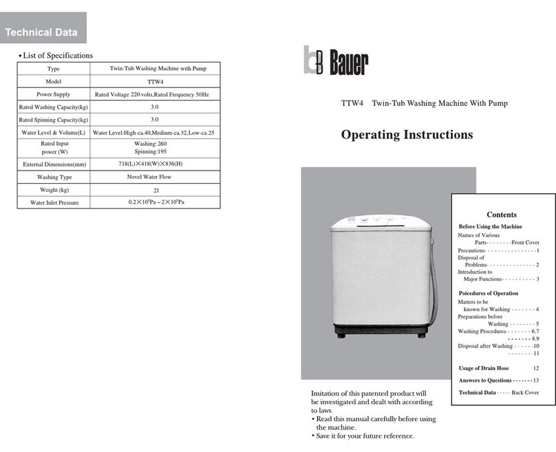 Bauer TTW4 operating instructions