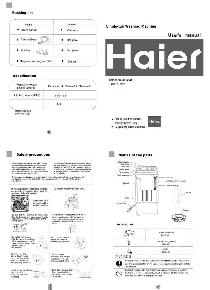 Haier HWM120-35FF User manual Haier HWM120-35FF User manual