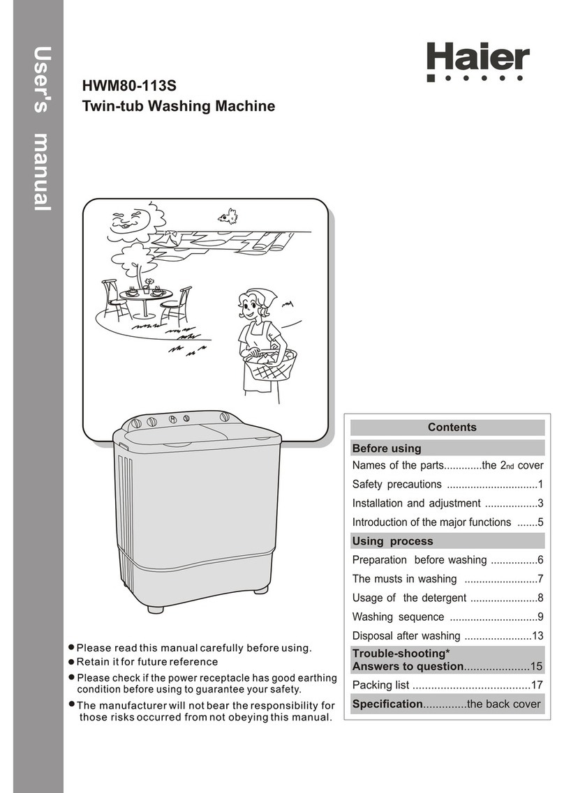 Haier HWM80-113S User manual Haier HWM80-113S User manual