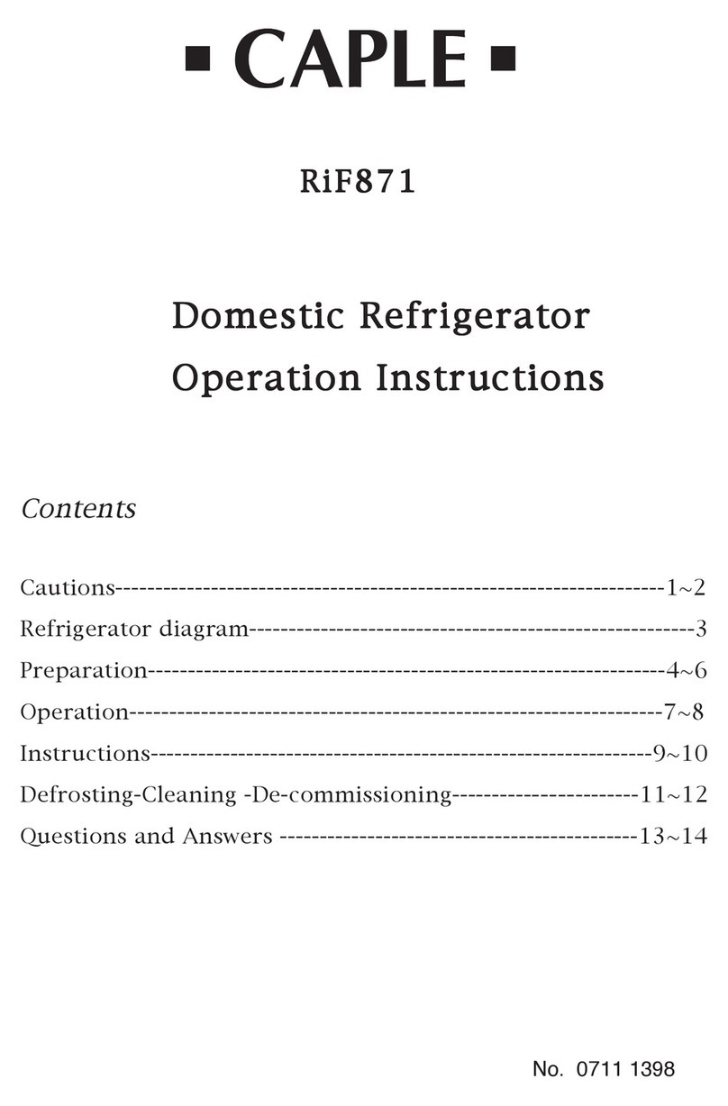 Caple RiL871 Operation instructions Caple RiL871 Operation instructions