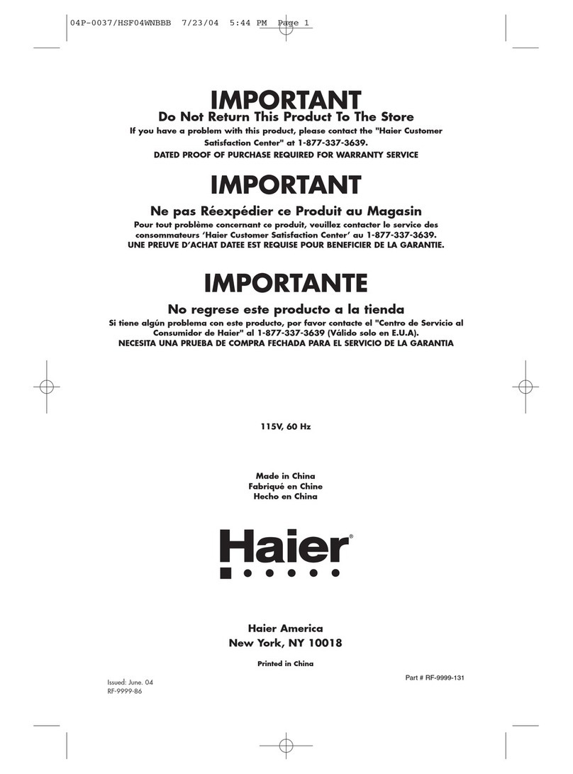 Haier HSF04WNB User manual Haier HSF04WNB User manual