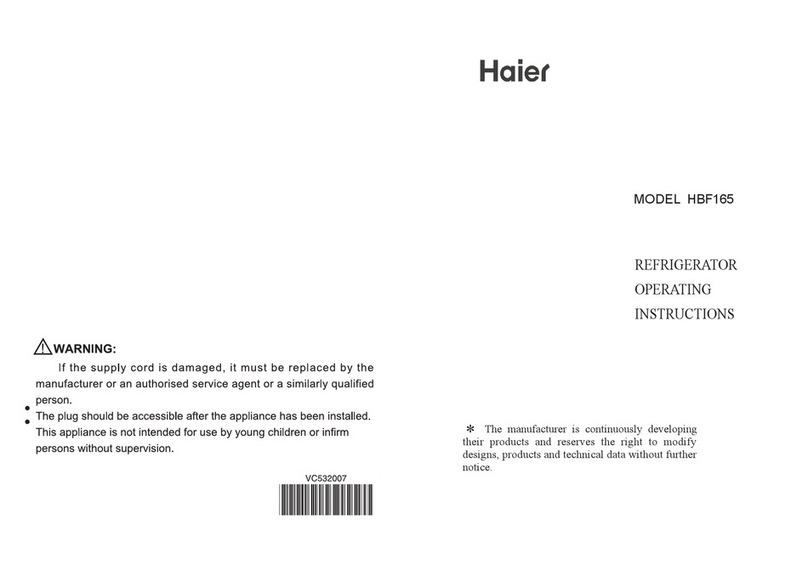 Haier HBF165 User manual Haier HBF165 User manual