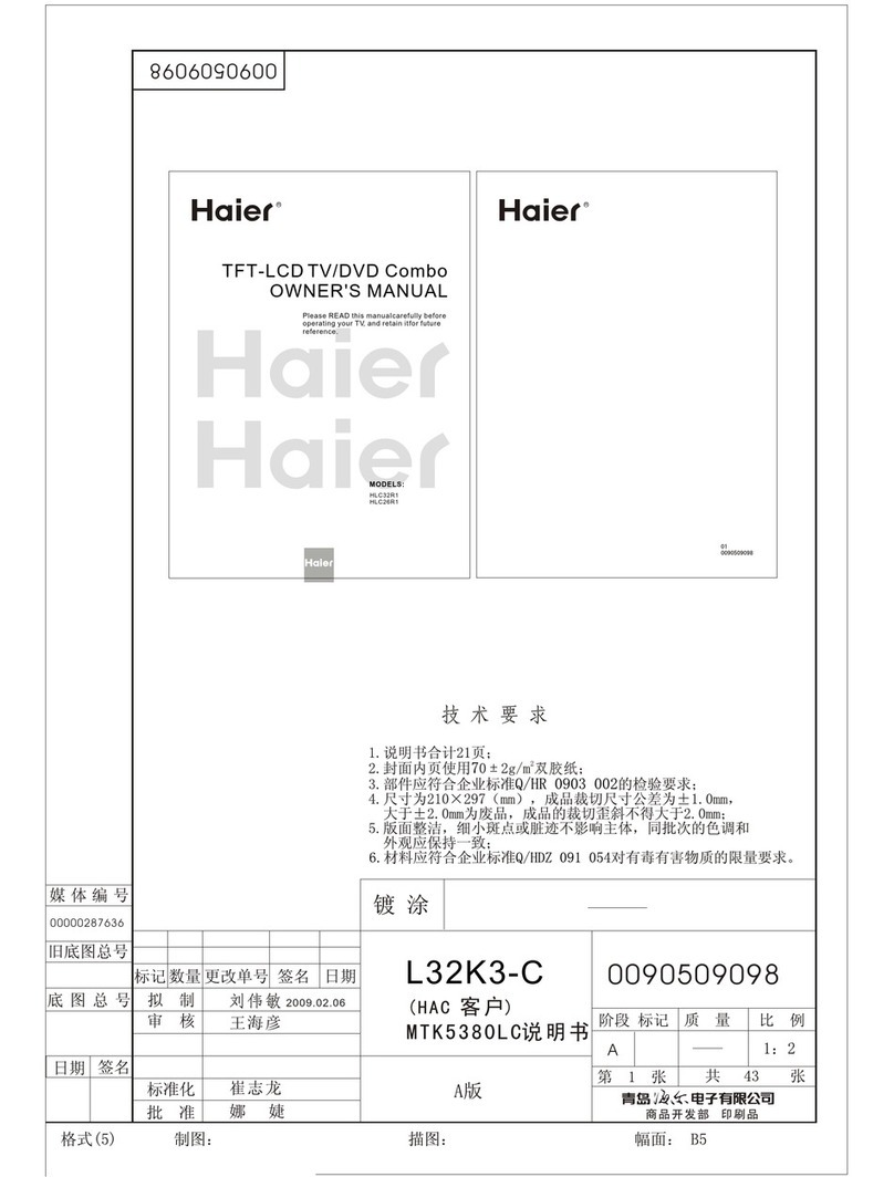 Haier HLC26R1 - 26" LCD TV owner's manual Haier HLC26R1 - 26" LCD TV owner's manual