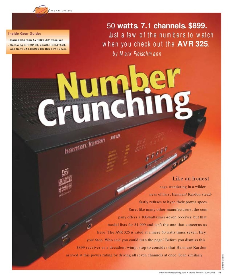 Harman Kardon AVR 325 User manual