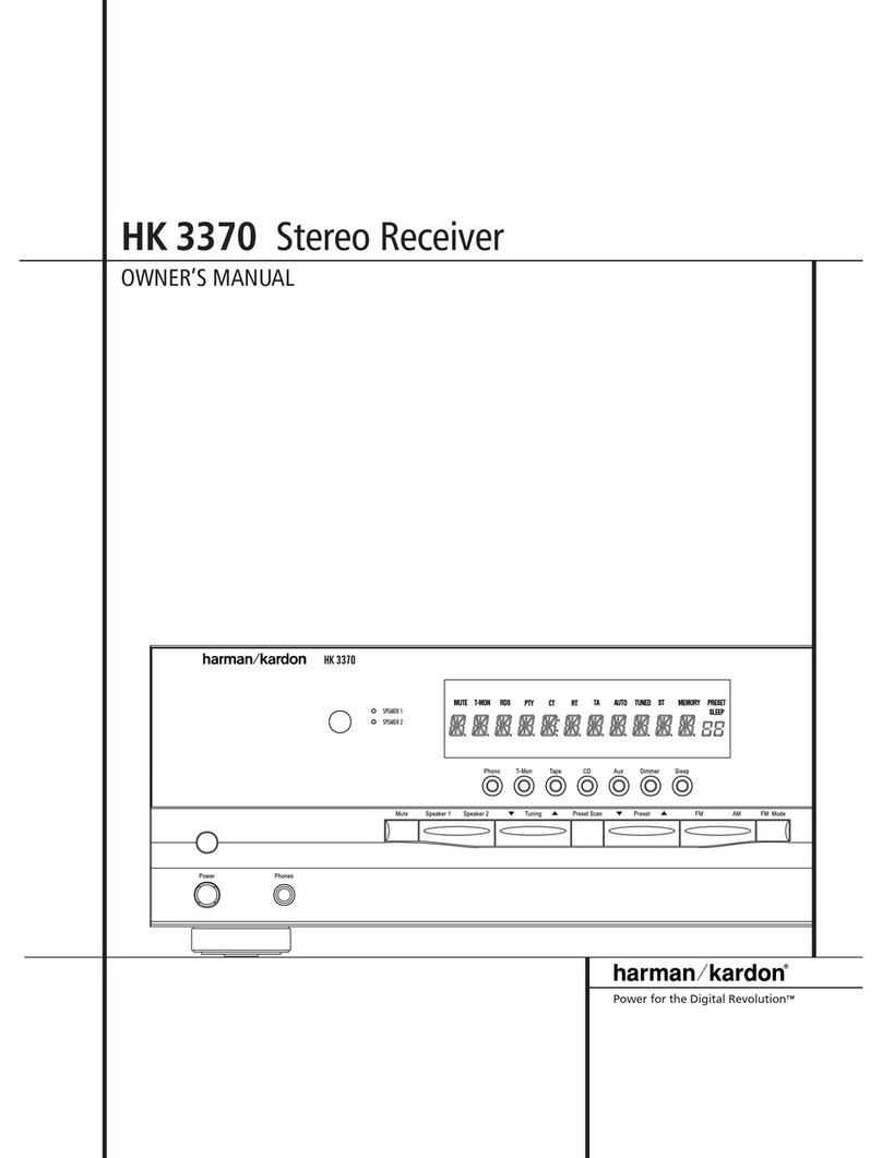 Harman Kardon HK 3370 User manual Harman Kardon HK 3370 User manual