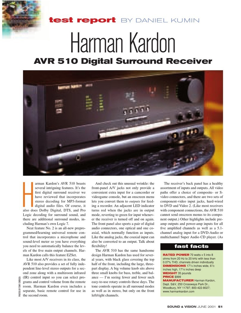 Harman Kardon AVR 510 User manual