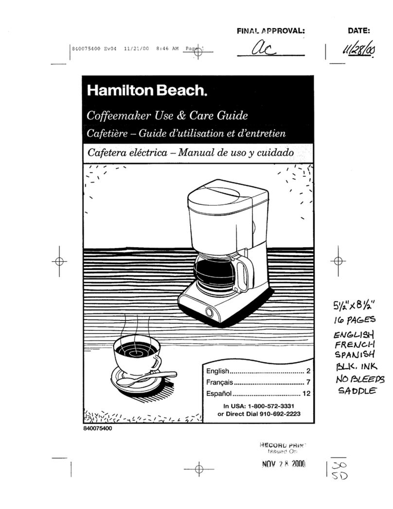 Hamilton Beach HDC300W Use and care guide