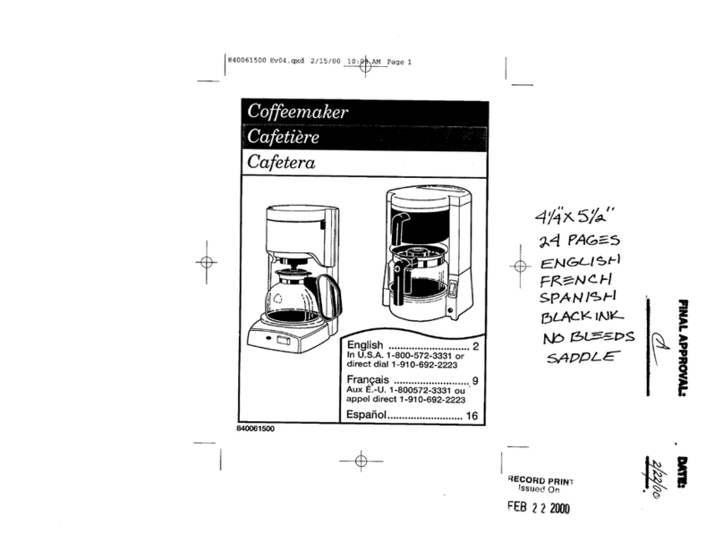HAMILTON BEACH/PROCTOR SILEX D40201 user guide