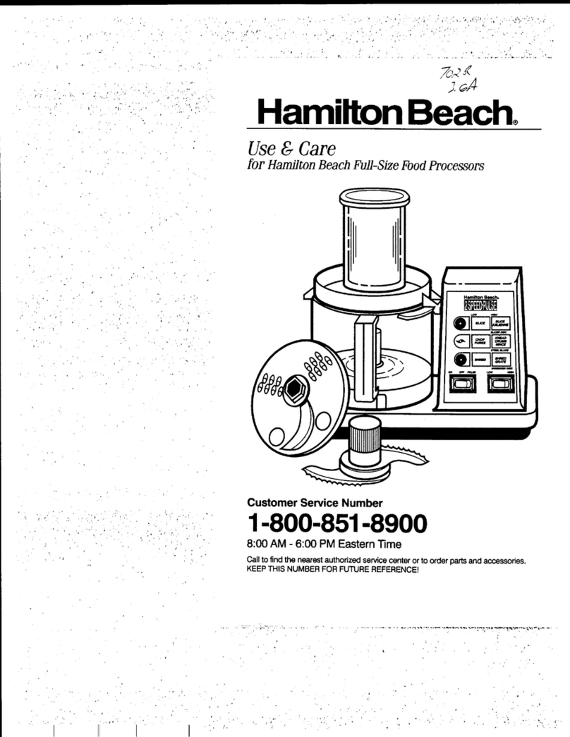 Hamilton Beach 702R use & care