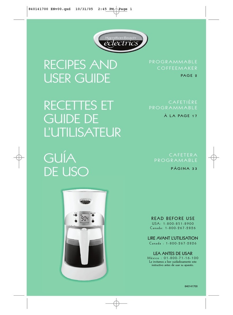 Hamilton Beach 40110 - Eclectrics All-Metal Coffeemaker Recipes and User Guide