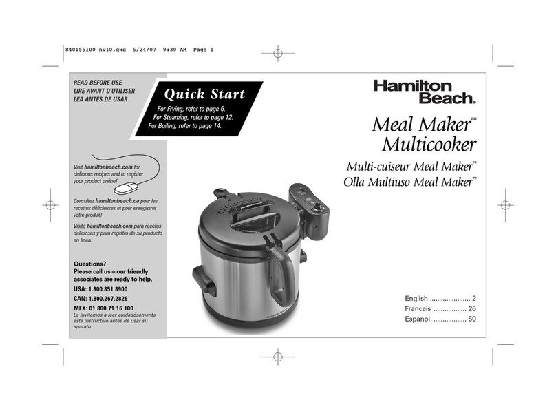 Hamilton Beach 1G730 quick start
