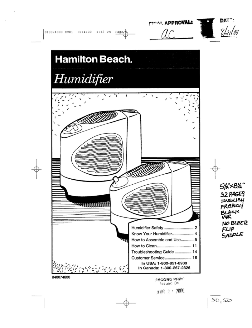 Hamilton Beach 05518C user guide Hamilton Beach 05518C user guide