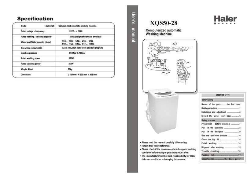 Haier XQS50-28 User manual