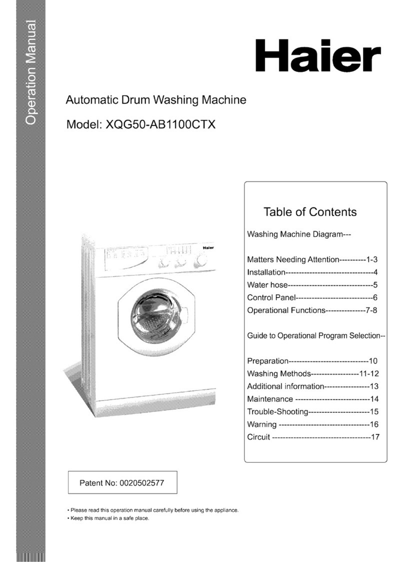 Haier XQG50-AB1100CTX Operation manual