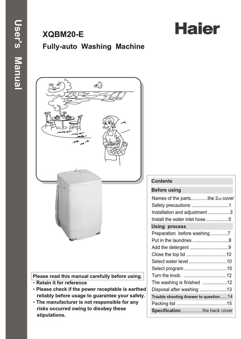 Haier XQBM20-E User manual