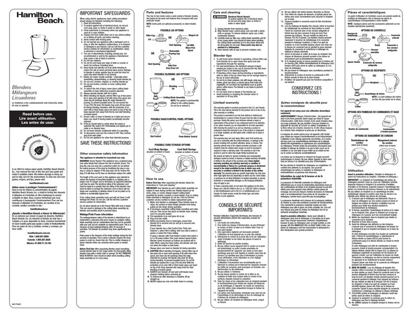 Hamilton Beach 50233P User manual