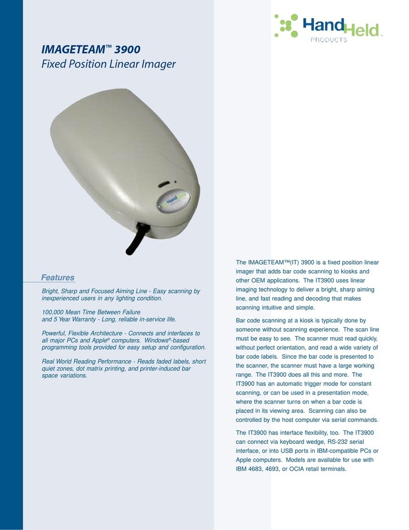 Hand Held Products IMAGETEAM 3900 Specifications