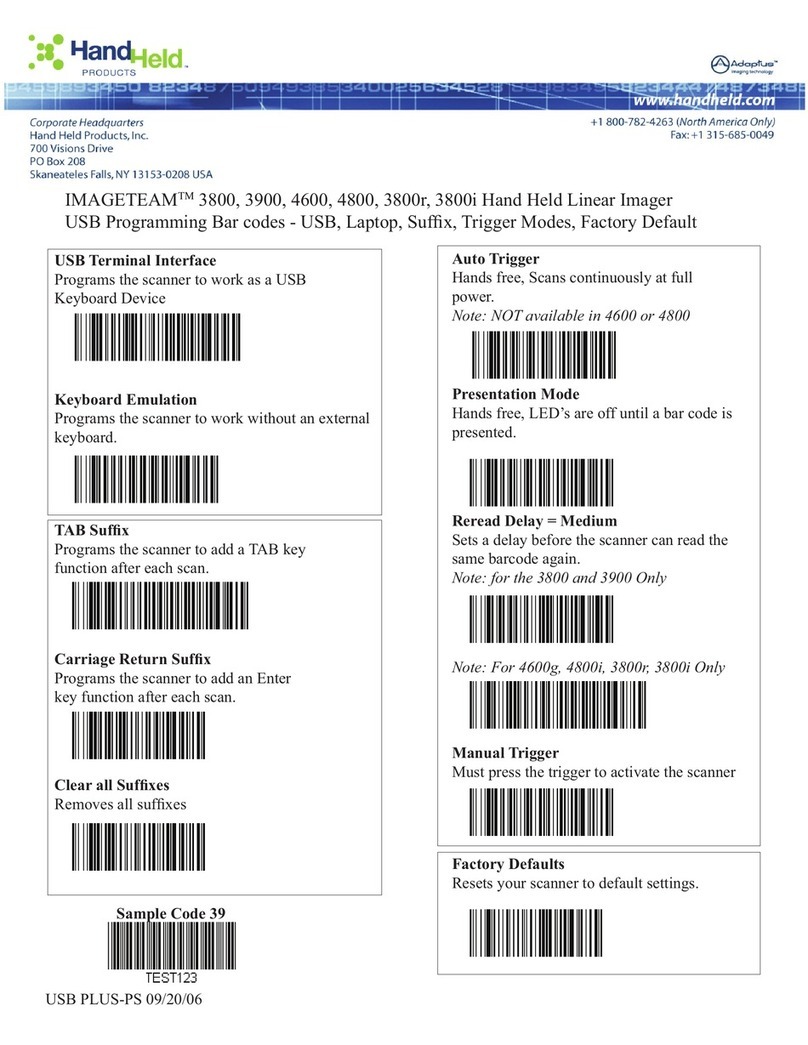 Hand Held Products 3800ESD Programming guide