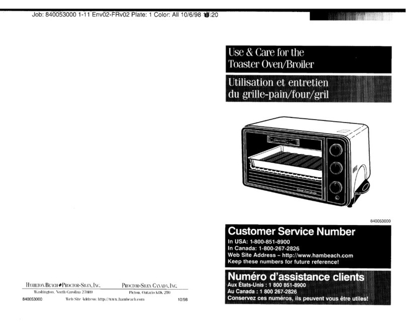 HAMILTON BEACH/PROCTOR SILEX 31410 use & care