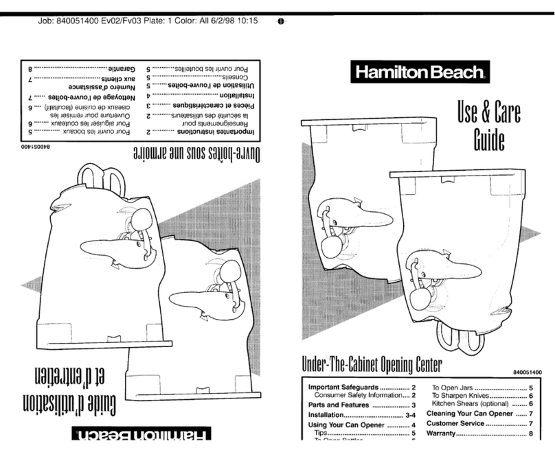 Hamilton Beach 76450 Use & care guide