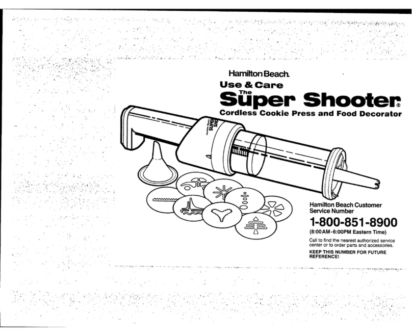 Hamilton Beach Super Shooter 80000 Use & care guide