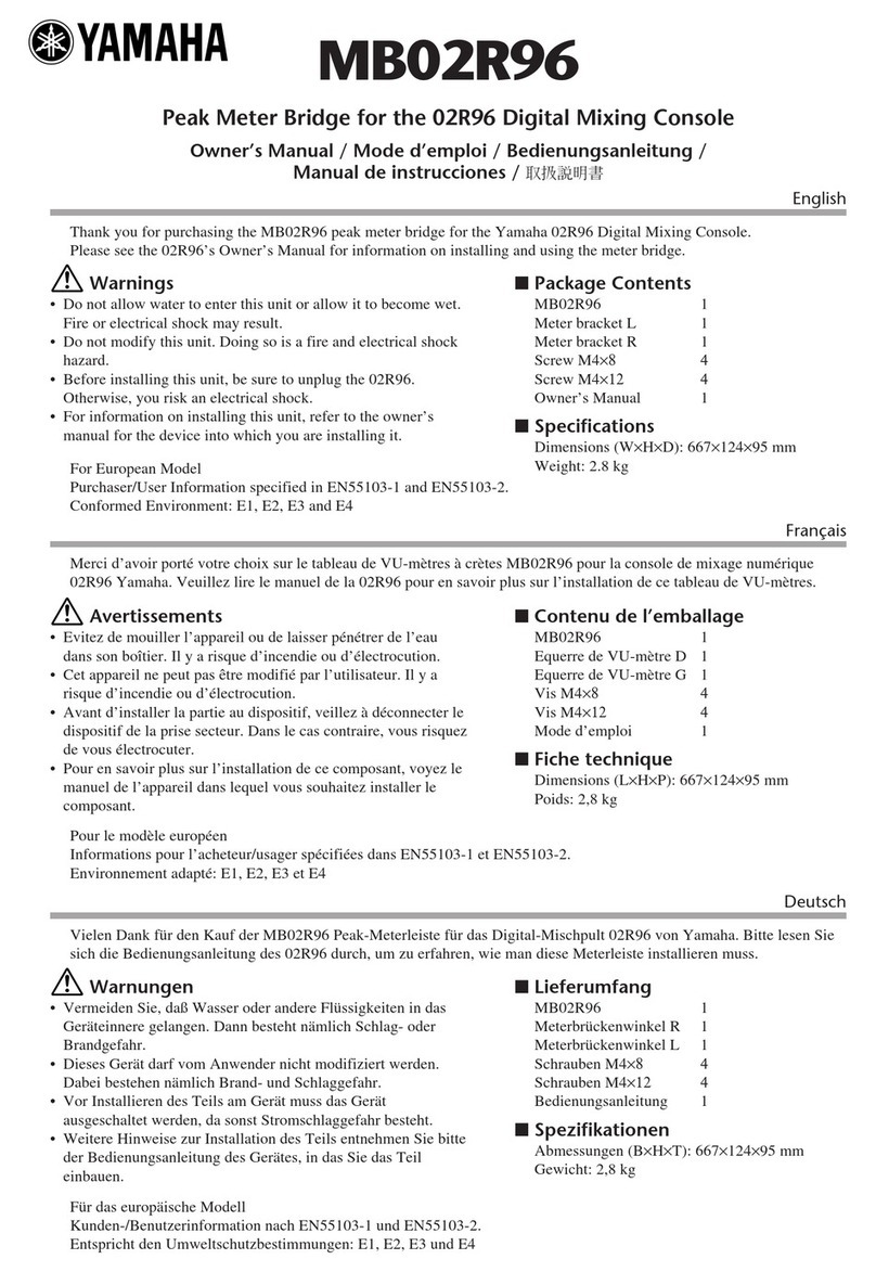 Yamaha MB02R96 User manual