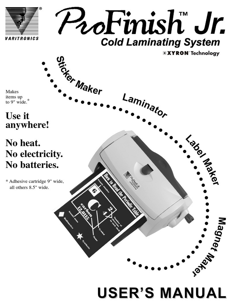 Varitronics ProFinishTM Jr. user manual