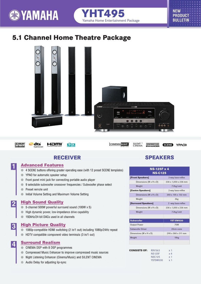 Yamaha YHT495 Specifications