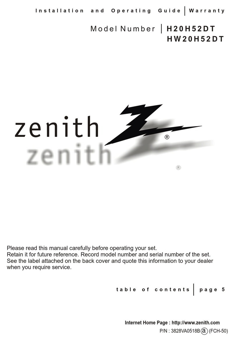Zenith H20H52DT Installation guide
