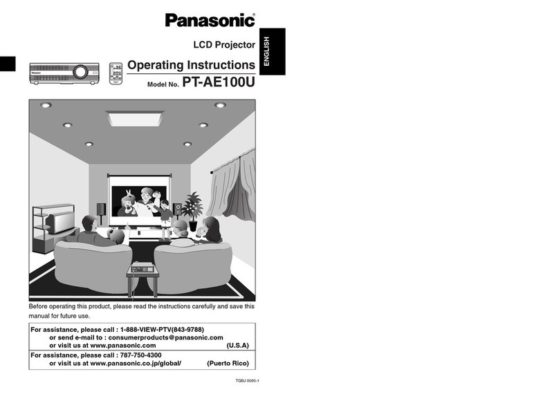 Panasonic PTAE100U - LCD PROJECTOR operating instructions