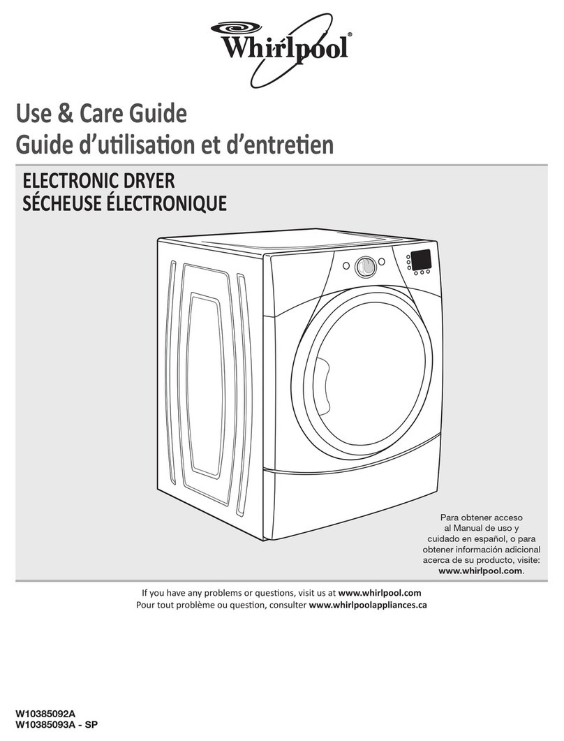 Whirlpool W10385092A Use & care guide