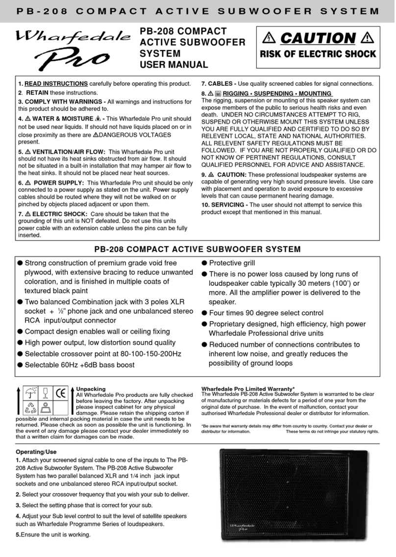 Wharfedale Pro PB-208 user manual