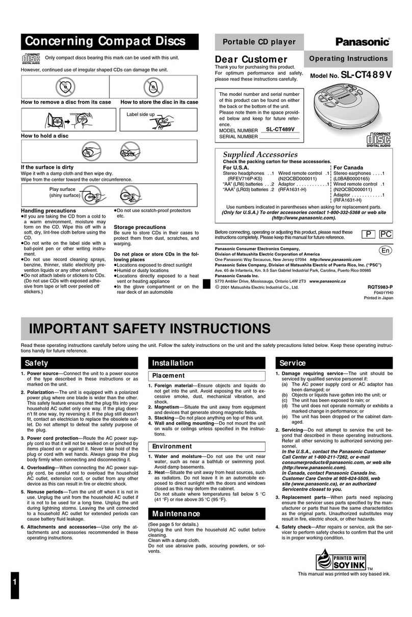 Panasonic SL-CT489V operating instructions