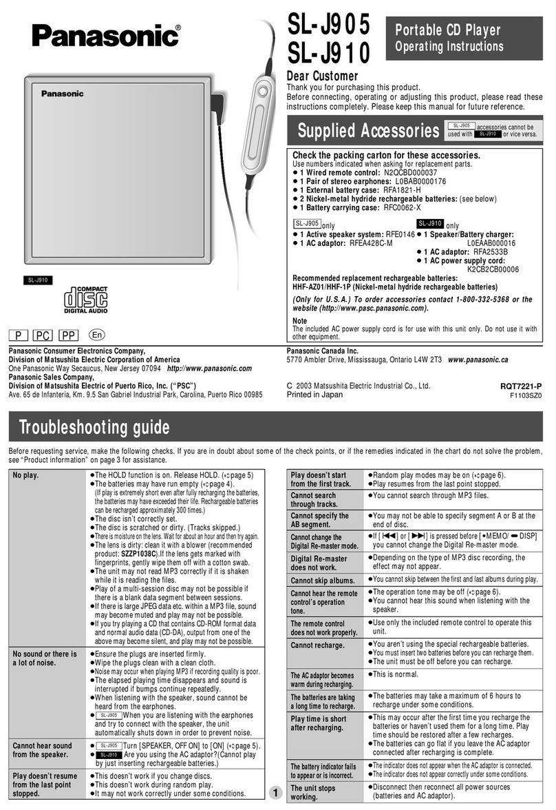 Panasonic SL-J905 User manual