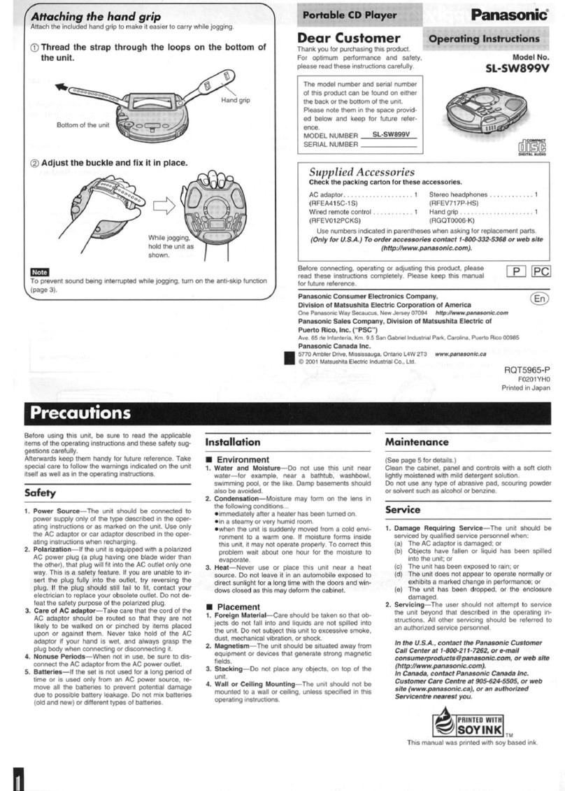 Panasonic SL-SW899V operating instructions