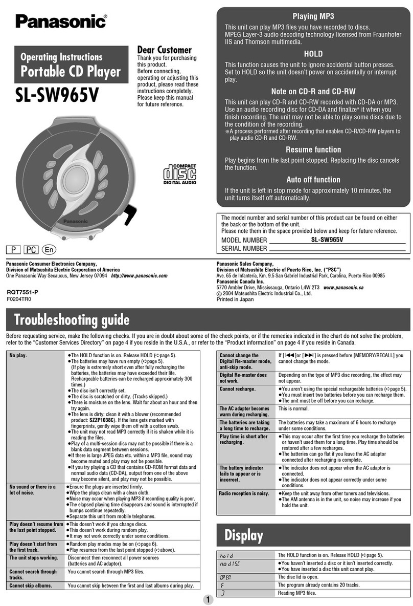Panasonic SL-SW965VA User manual