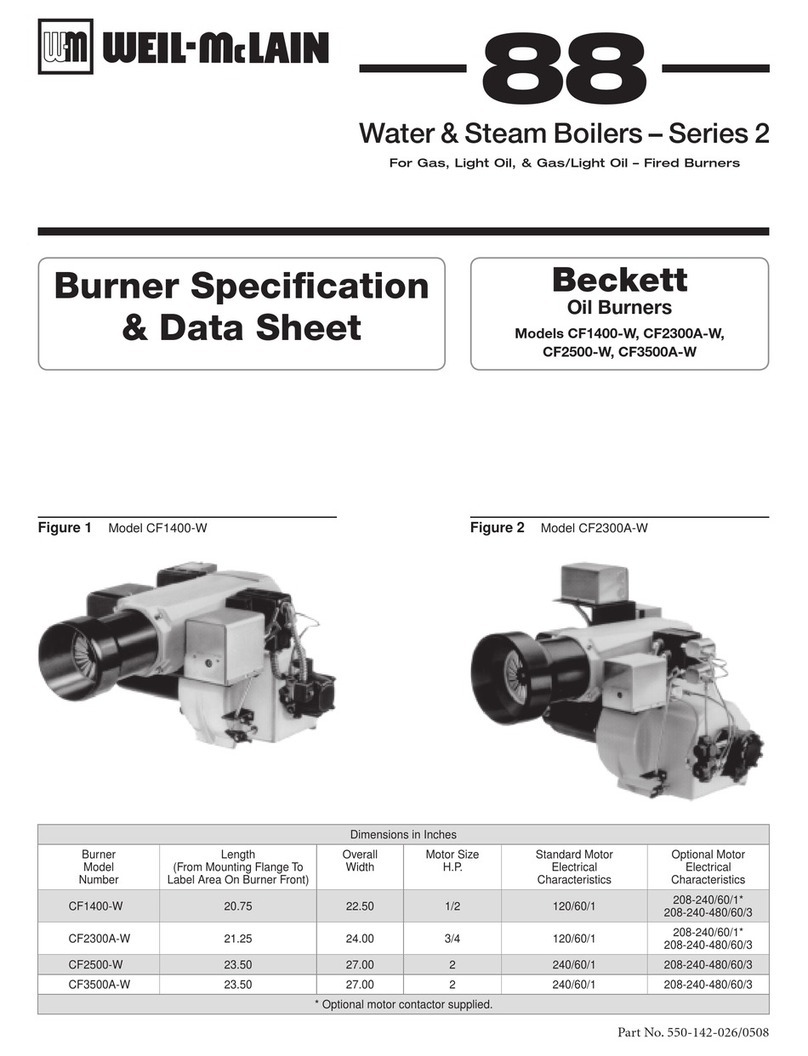 Weil-McLain Beckett CF1400-W Specification sheet