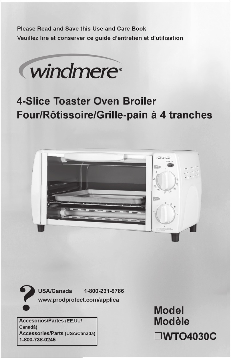 Windmere WTO4030C Use and care book Windmere WTO4030C Use and care book