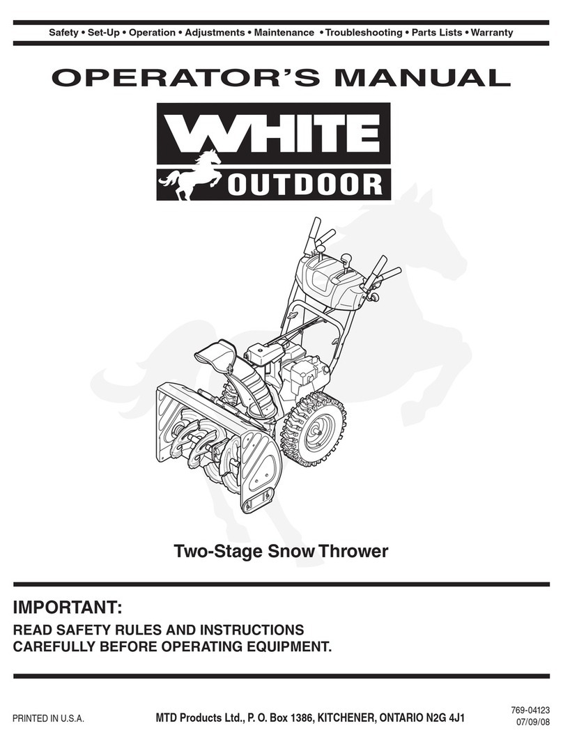White Outdoor Two Stage Snow Blower Operator's manual