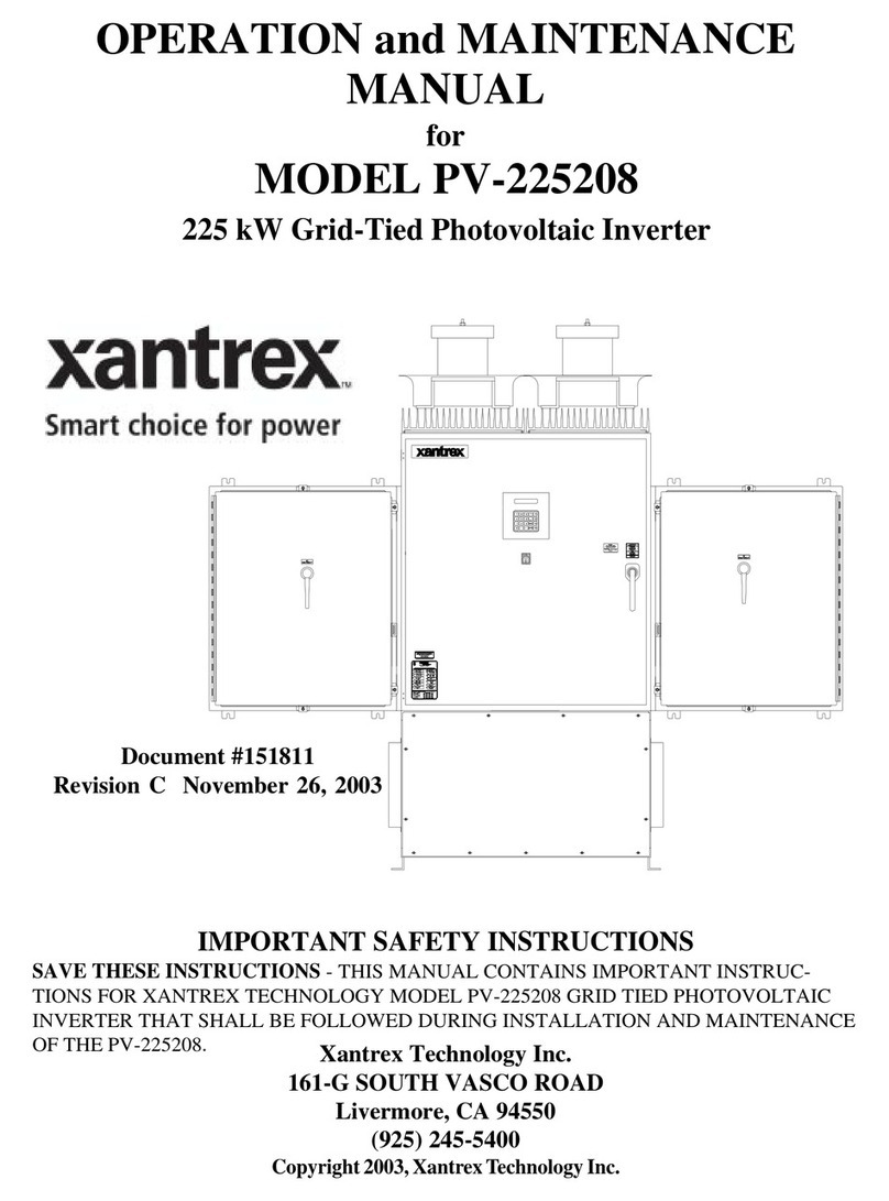 Xantrex PV-225208 User manual