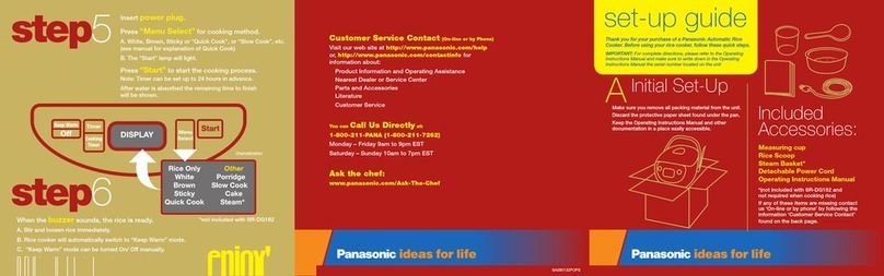Panasonic SR-DE103 User manual Panasonic SR-DE103 User manual